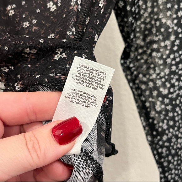 Garage size small Y2K grunge Floral Patchwork Long Sleeve Top - Picture 4 of 9